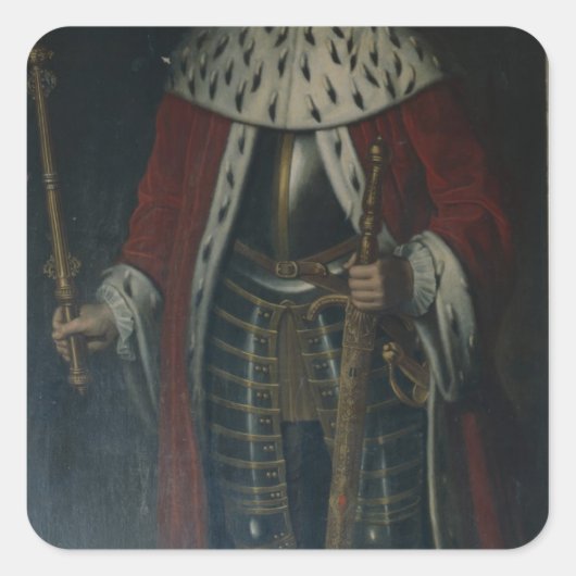 Frederick William I, koning van Prussia Regalia Vierkante Sticker (Voorkant)