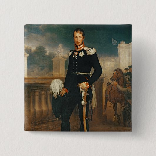 Frederick William III, koning van Pruisen Vierkante Button 5,1 Cm (Voorkant)