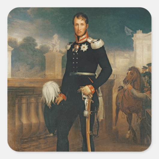 Frederick William III, koning van Pruisen Vierkante Sticker (Voorkant)