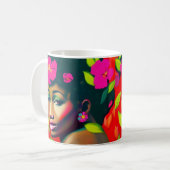 Fredericka Abstract Afro-Amerikaanse vrouw Koffiemok (Voorkant links)