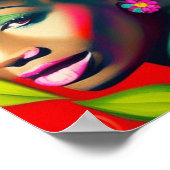 Fredericka Abstract Afro-Amerikaanse vrouw Poster (Hoek)