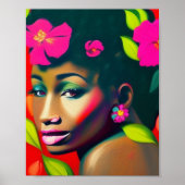 Fredericka Abstract Afro-Amerikaanse vrouw Poster (Voorkant)