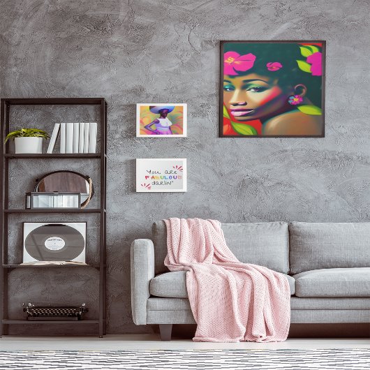 Fredericka Abstract Afro-Amerikaanse vrouw Poster