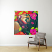 Fredericka Abstract Afro-Amerikaanse vrouw Wandkleed (In Situ (horizontaal))