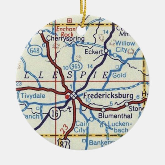 Fredericksburg kerstversiering keramisch ornament (Voorkant)