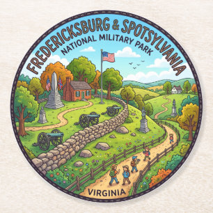 Fredericksburg & Spotsylvania National Military Pa Ronde Kartonnen Onderzetter