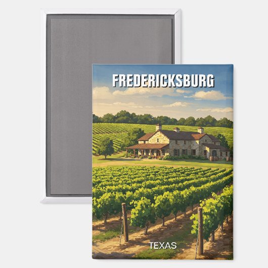 Fredericksburg Texas Reizen Magneet (Voorkant / Achterkant)