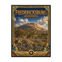 Fredericksburg Texas Vintage Art Deco Gouden Tijdp