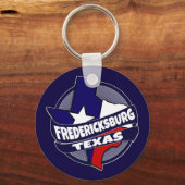 Fredericksburg Texas vlag barstte sleutelhanger ui (Voorkant)