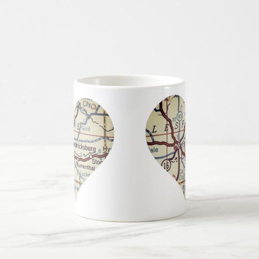 Fredericksburg TX 50's Map Koffiemok (Center)