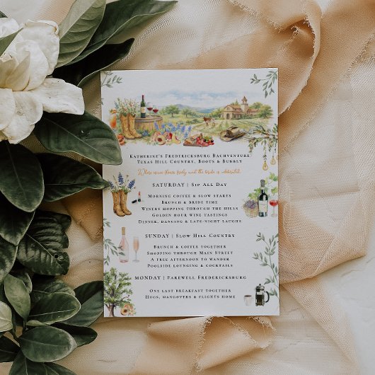 Fredericksburg TX Bachelorette Weekend Itinerary Kaart