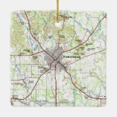 Fredericksburg TX Topo Map Keramisch Ornament (Achterkant)