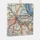 Fredericksburg VA  kaart Keramisch Ornament (Rechts)