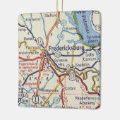 Fredericksburg VA  kaart Keramisch Ornament (Links)