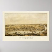 Fredericksburg, VA Panoramic Map - 1862 Poster (Voorkant)