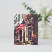 Fredericksburg VA - Street with American Flags Briefkaart (Staand voorkant)
