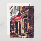 Fredericksburg VA - Street with American Flags Briefkaart (Voorkant / Achterkant)