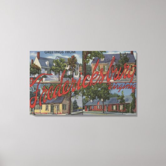 Fredericksburg, Virginia - Large Letter Scenes Canvas Afdruk (Voorkant)