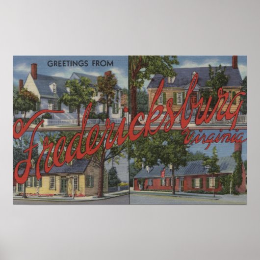Fredericksburg, Virginia - Large Letter Scenes Poster (Voorkant)
