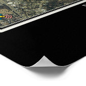 Fredericksburg Virginia van Ruimtesatellietkaart Poster (Hoek)