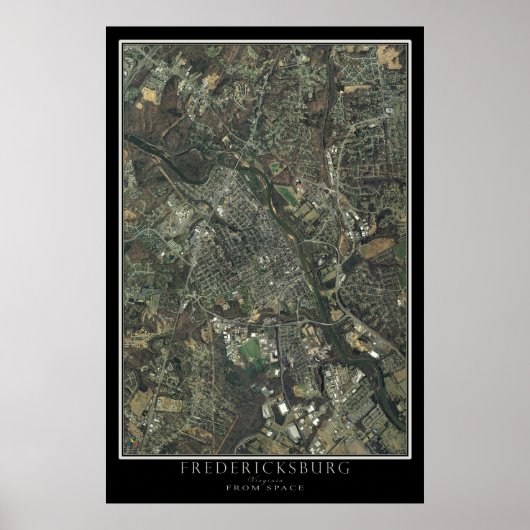 Fredericksburg Virginia van Ruimtesatellietkaart Poster (Voorkant)