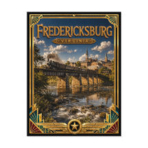 Fredericksburg Virginia Vintage Art Deco Goud