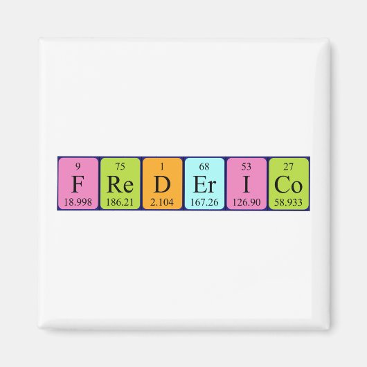 Frederico periodieke lijstnaam magnet (Voorkant)