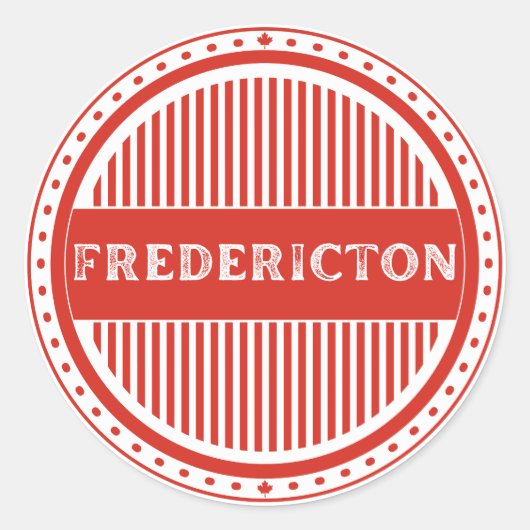 Fredericton Stadstrots Embleem – Canadese Identite Ronde Sticker (Voorkant)