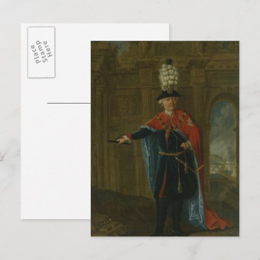Frederik de Grote verkleed in het kostuum Briefkaart (Voorkant / Achterkant)