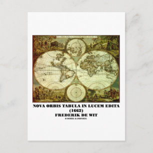 Frederik de Wit Nova Orbis Tabula in Lucem Edita Briefkaart