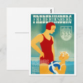 Frederiksberg Denmark Vintage Poster teruggezet Briefkaart (Voorkant / Achterkant)