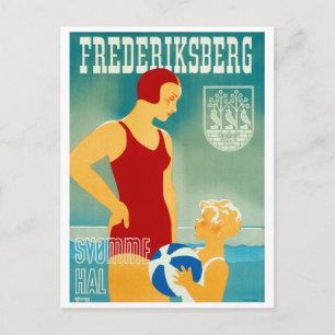 Frederiksberg Denmark Vintage Poster teruggezet Briefkaart