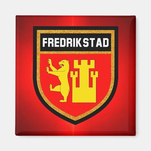 Fredrikstad Flag Magneet (Voorkant)