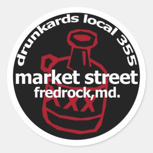 Fredrock Drunkard Decals (vel van 6) Ronde Sticker (Voorkant)