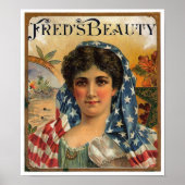 Fred's Beauty Cigar Label Poster (Voorkant)