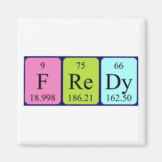 Fredy periodieke table name magnet (Voorkant)