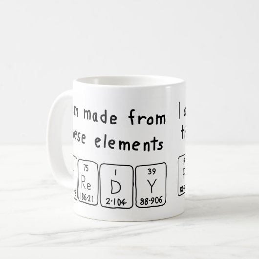 Fredy periodieke table name mok (Voorkant links)