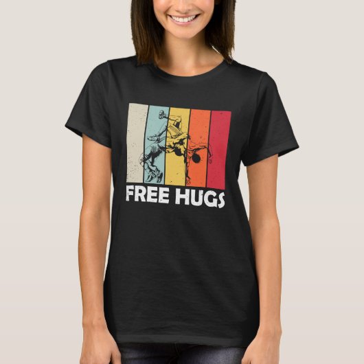 Free A Hugs Pro Wrestler Wrestling T-shirt (Voorkant)