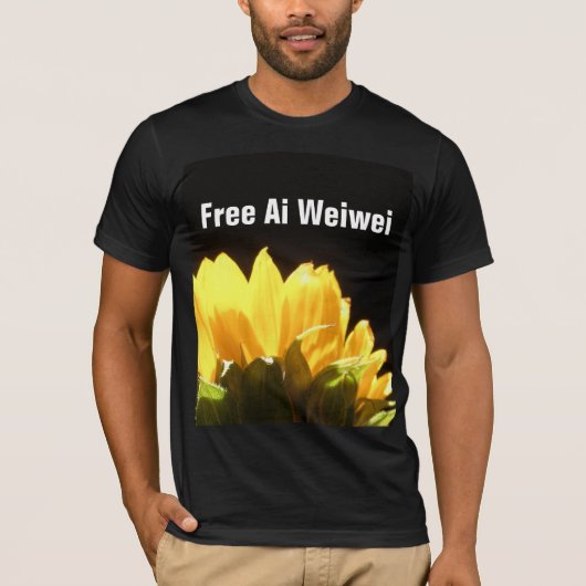 "Free Ai Weiwei" Sunflower T-Shirts (Voorkant)