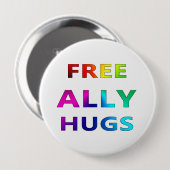 Free Ally Hugs LGBT LGBTQ Pride Rainbbow Button (Voorkant /achterkant)