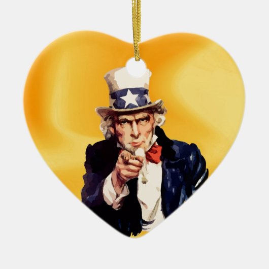 Free America oom Sam Keramisch Ornament (Voorkant)