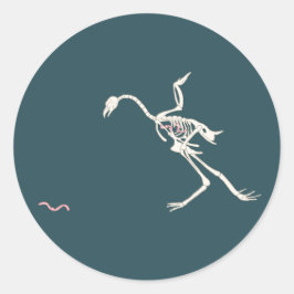Free and Happy Chicken Skeletal Ronde Sticker