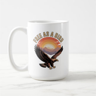 Free as a Bird T-shirt voor mannen voor warm weer Koffiemok