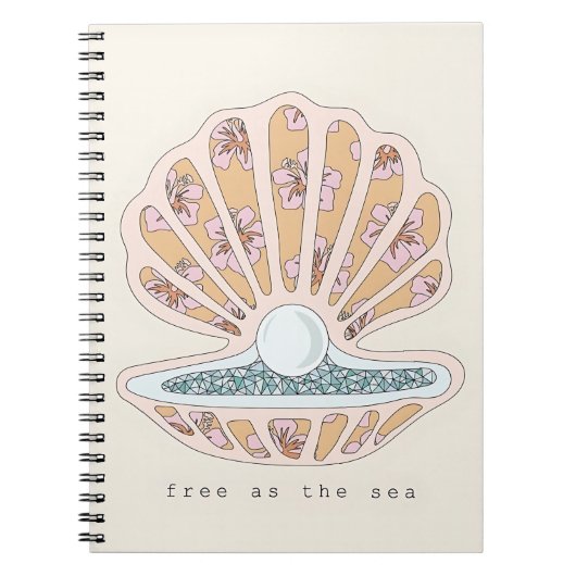 Free as the Sea Seashell Notitieboek (Voorkant)