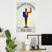 Free Band Concerts 1941 WPA Poster (Thuiskantoor)