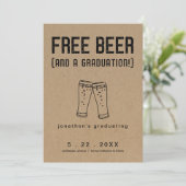 Free Beer Funny Afstuderen Save the Date Kaart (Staand voorkant)