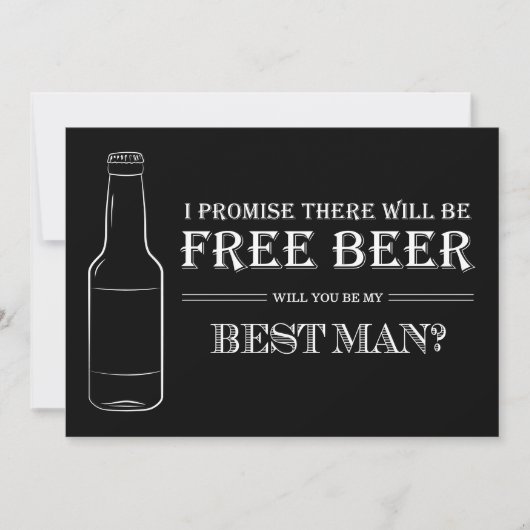 Free Beer Funny Best Man Groomsman Voorstel (Voorkant)