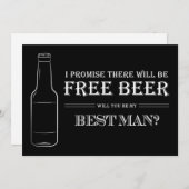 Free Beer Funny Best Man Groomsman Voorstel (Voorkant / Achterkant)