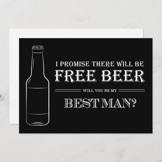 Free Beer Funny Best Man Groomsman Voorstel (Voorkant / Achterkant)
