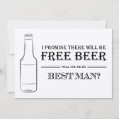 Free Beer Funny Best Man Groomsman Voorstel (Voorkant)